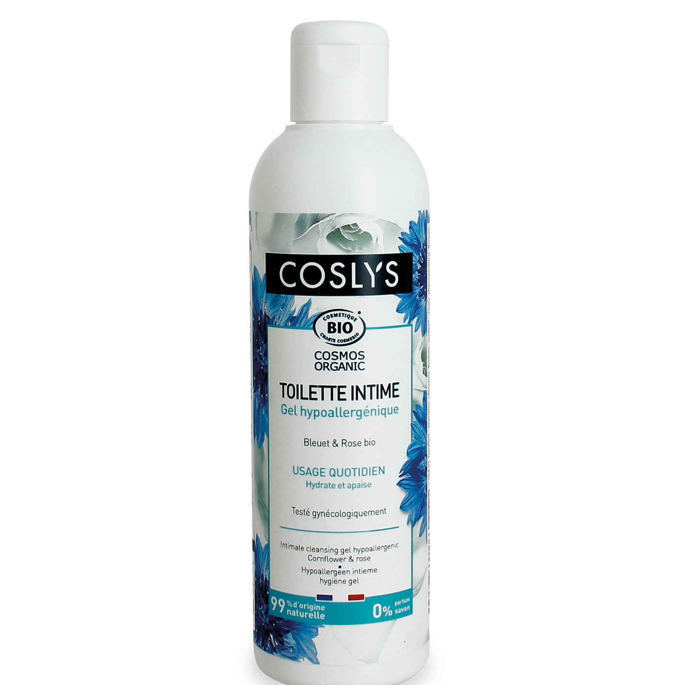 Gel íntimo hipoalergénico sin perfume de Coslys 230ml.