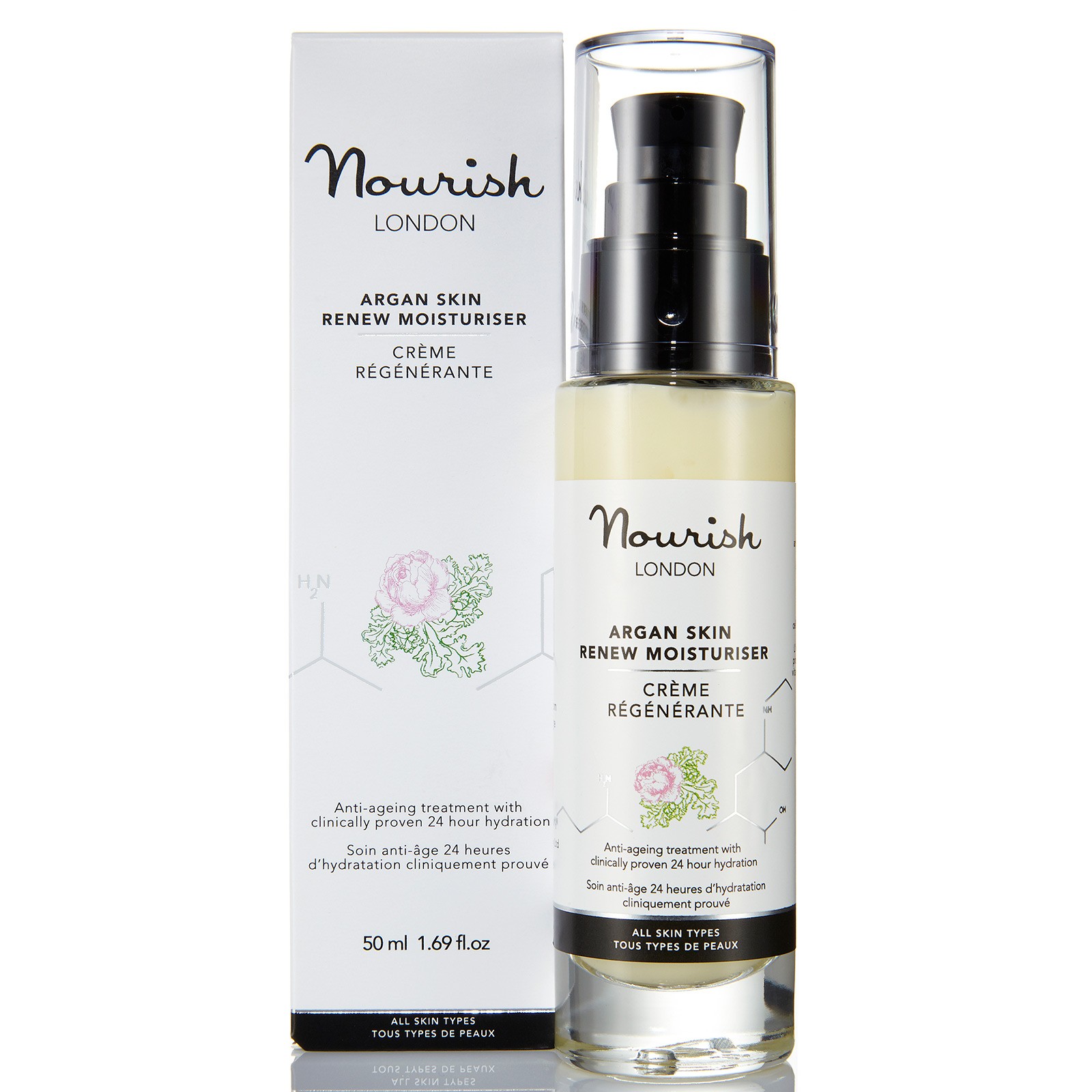 Nourish Crema Hidratante Argan Antiedad 50ml.